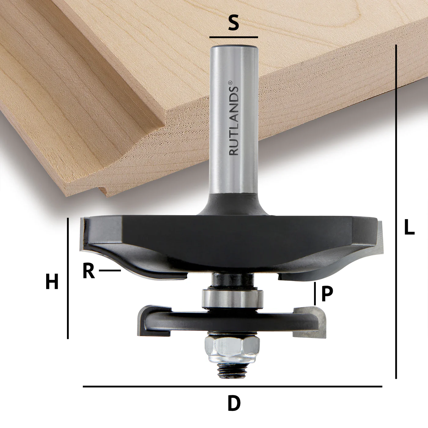 Router Bit - Raised Panel with Backcutter - Ogee - D=79.4mm H=30.2mm R=19.1mm L=85.7mm S=1/2"