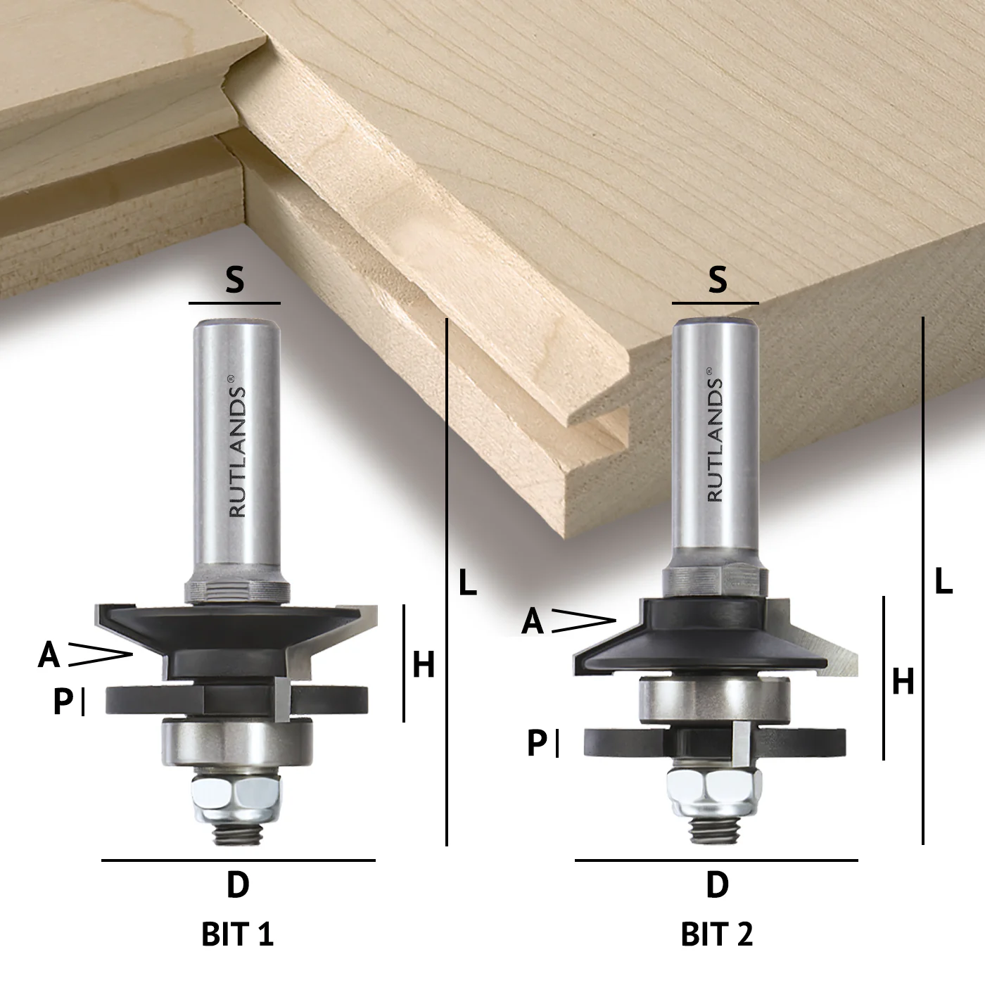 Router Bit Set - Rail & Stile - Bevel - Image 2