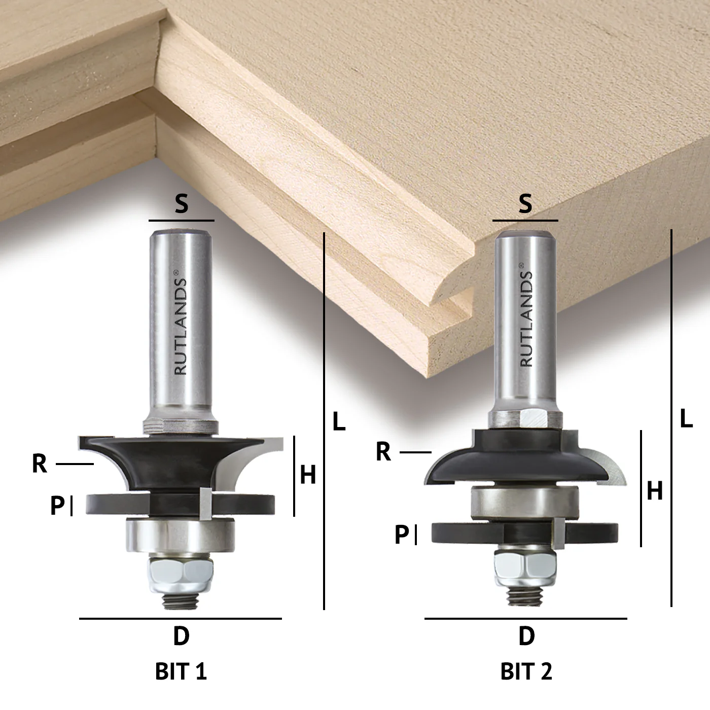 Router Bit Set - Raised Panel Door with Backcutter - Roundover - Image 4