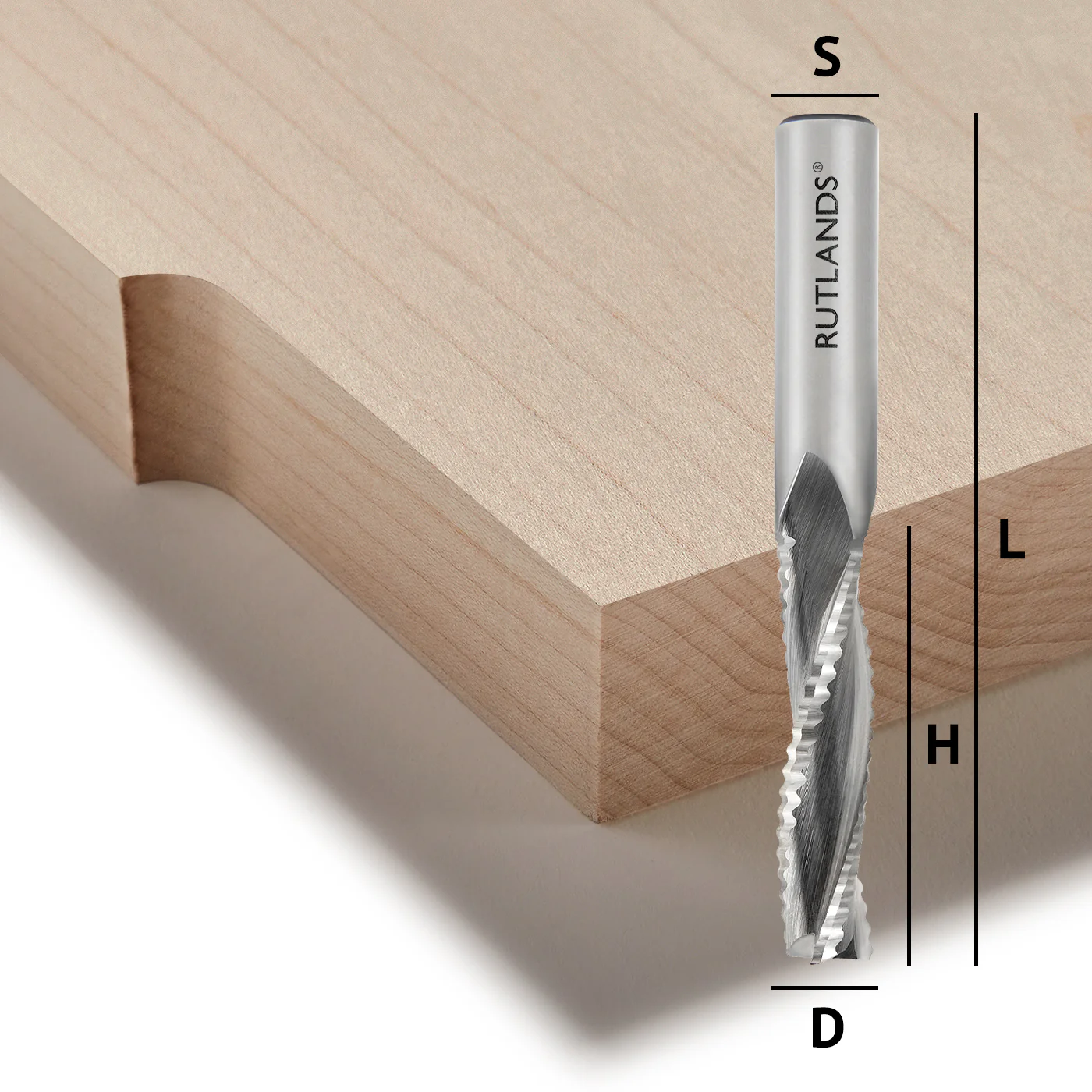 Solid Carbide Router Bit - Spiral Chipbreaker Up Cut 2 Flute